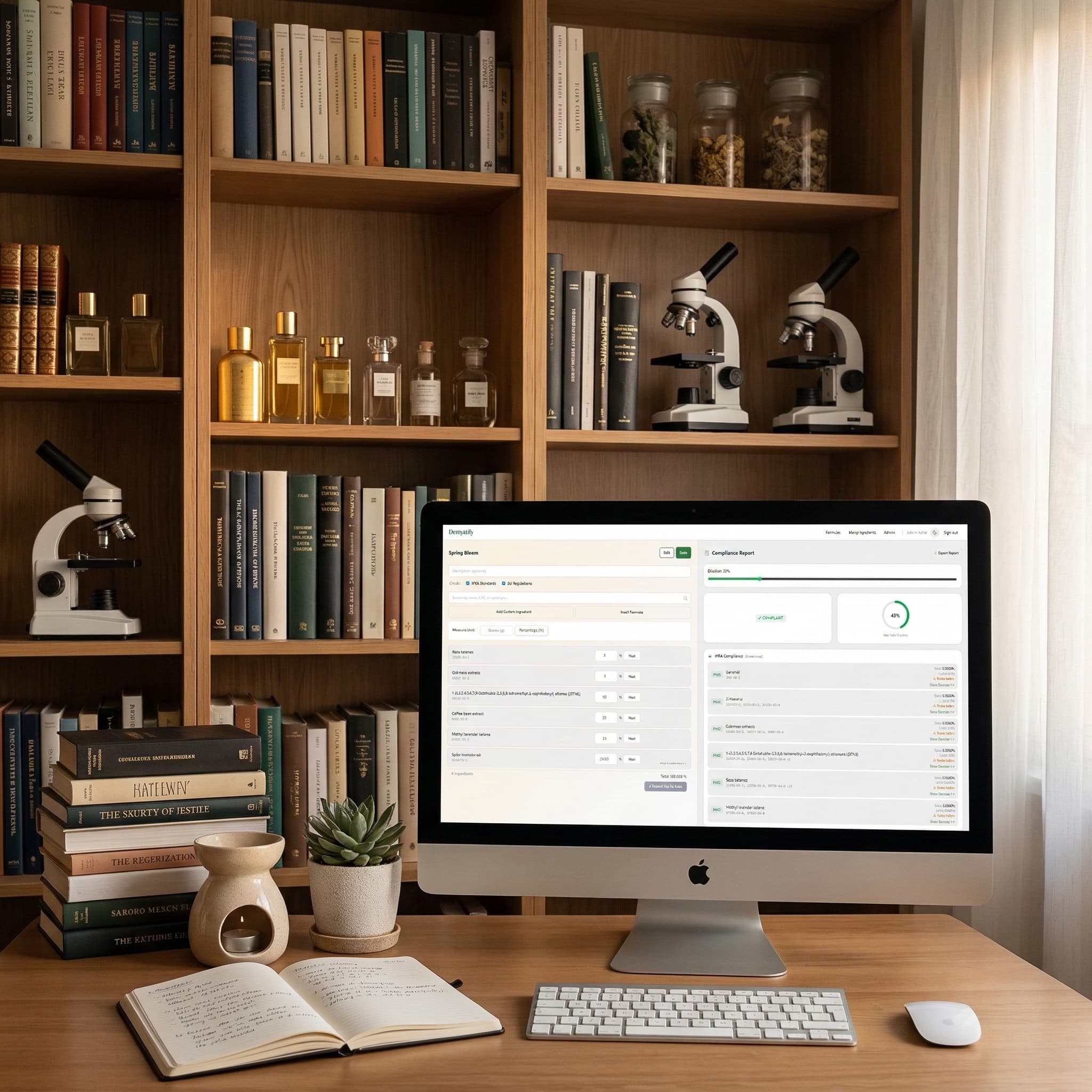 Instant compliance reports and allergen declarations